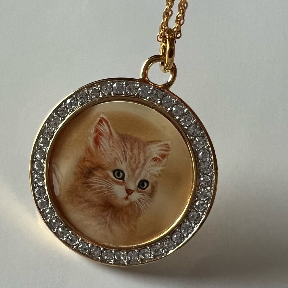 NEW Bradford Exchange 2007 cat sparkling necklace RARE